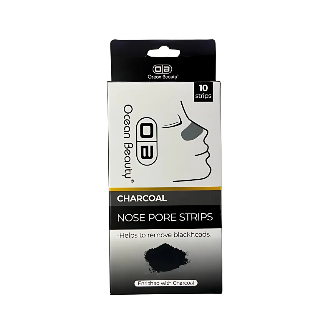 Ocean Beauty CHARCOL Nose Pore Strips, 10 Pack, Blackhead Removal