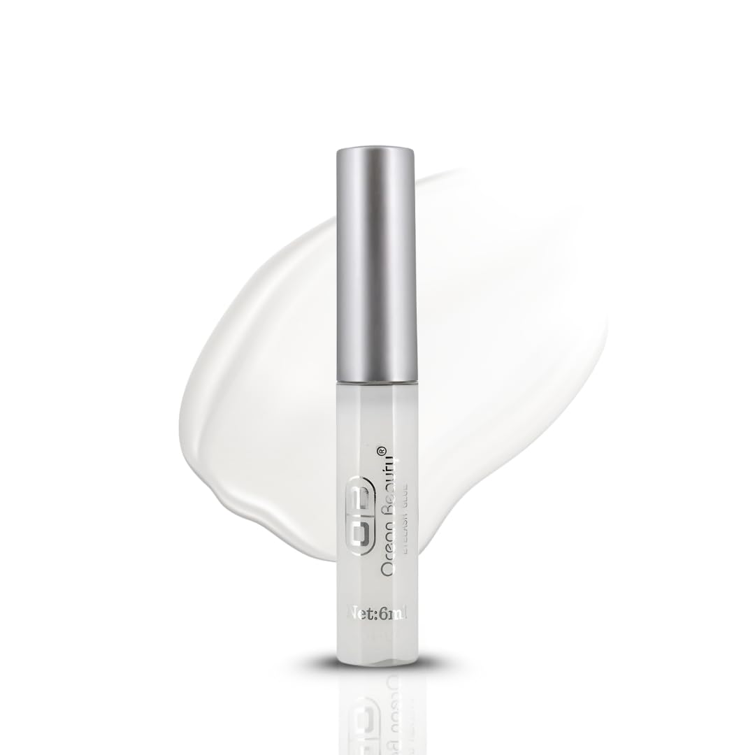 Ocean Beauty Professional Eyelash Adhesive Glue, 6ml, Black, White and Transparent, Waterproof (White)