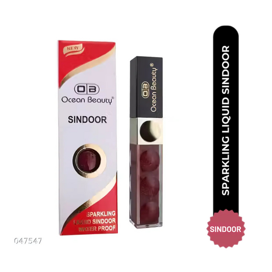 Ocean Beauty Sindoor, Sparkling Liquid, Red, Waterproof with Mehroon Color For Pretty Woman