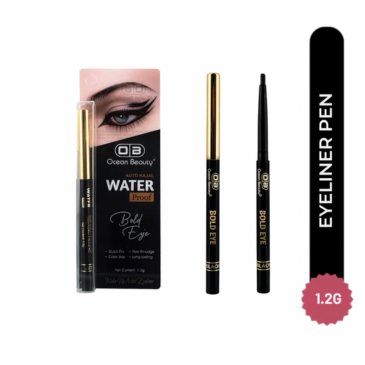 Ocean Beauty Bold Eye Waterproof Auto Kajal, Black, Quick Dry, Non-Smudge, Long Lasting, 1.2g