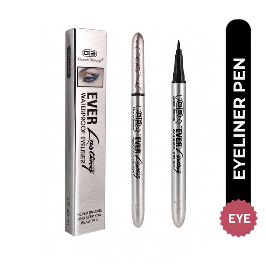 Ocean Beauty Waterproof Liquid Eyeliner Pen, Black, Smudge-Proof Ever lasting With Soft Brush Easy To Use