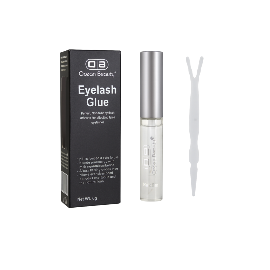 Ocean Beauty Professional Eyelash Adhesive Glue, 6ml, Black, White and Transparent, Waterproof (Transparent)