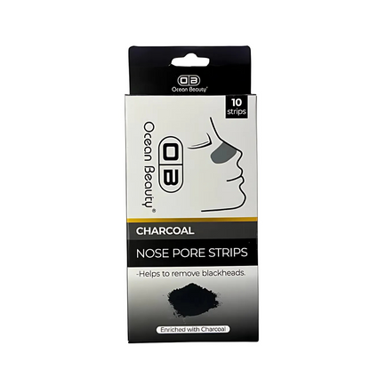 Ocean Beauty CHARCOL Nose Pore Strips, 10 Pack, Blackhead Removal