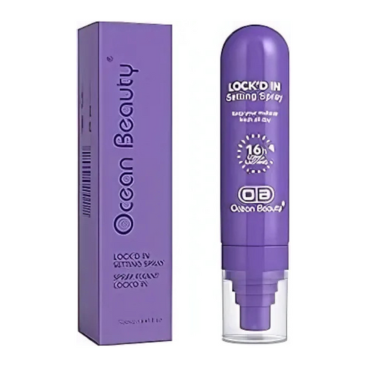 Ocean Beauty Lock'd In Setting Spray, 16h Long-Lasting Makeup Fixant, 100ml, Purple