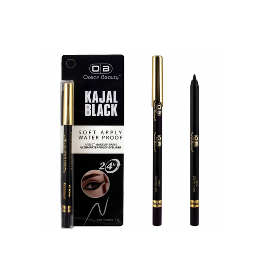 Ocean Beauty Kajal Black Eyeliner , Ultra-waterproof kajal eyeliner, Soft Apply, Quick Dry, Long lasting ,LONG-LASTING: 24-hour 1.2g