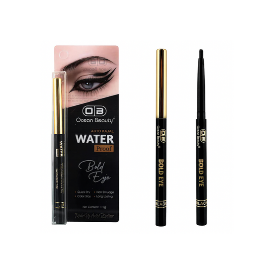 Ocean Beauty Bold Eye Waterproof Auto Kajal, Black, Quick Dry, Non-Smudge, Long Lasting, 1.2g