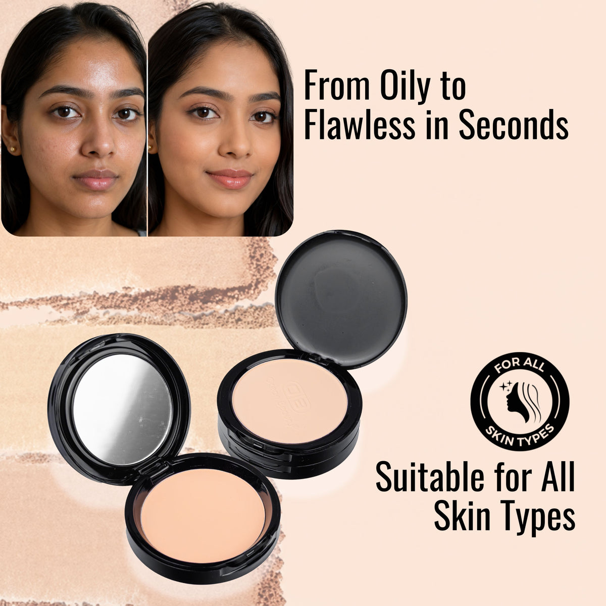 2 in 1 Perfected Natural Glow Compact Powder- 201-6