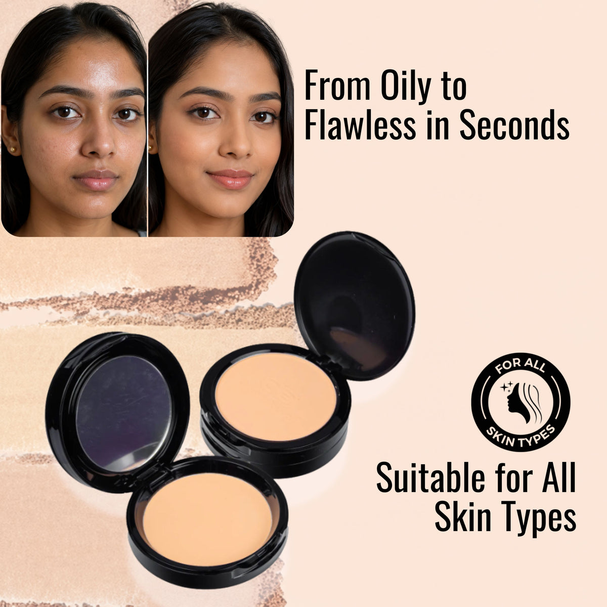 2 in 1 Perfected Natural Glow Compact Powder- 201-6
