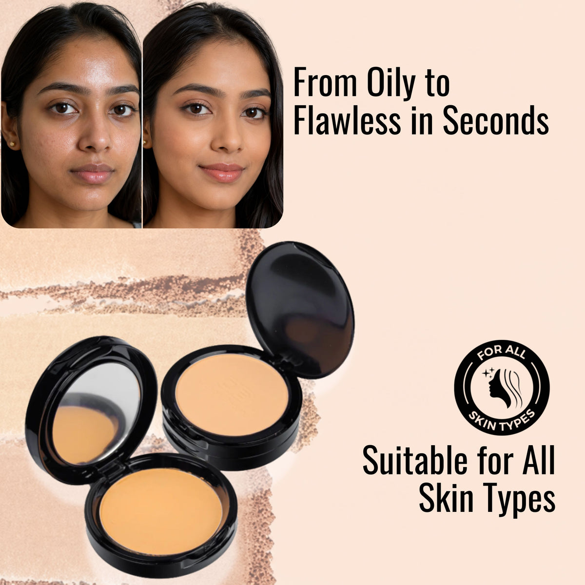 2 in 1 Perfected Natural Glow Compact Powder- 201-6