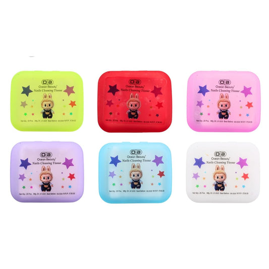 Ocean Beauty Nail Paint Remover Wipes,Gentle Wipes to Skin,Hassle Free Nail Polish Removal, Keeps Nails Moisturized Per Pcs Size 4.7X5.9X1.5 With 6 Pcs