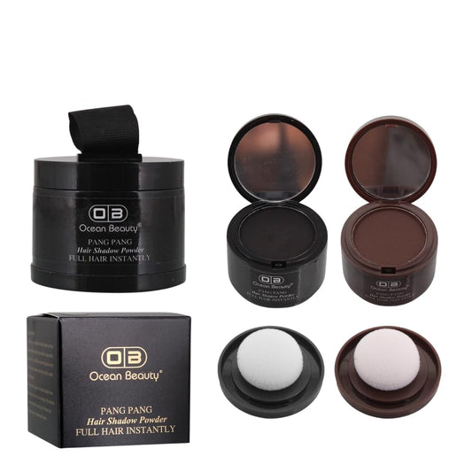 Ocean Beauty Pang Pang Hair Shadow Powder, Black, Instant Volume and Coverage for Thinning Hair