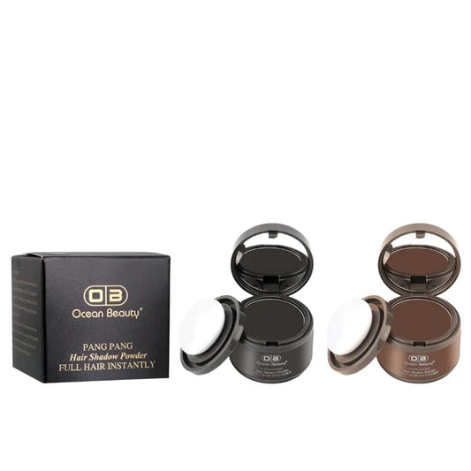 Ocean Beauty Pang Pang Hair Shadow Powder, Black, Instant Volume and Coverage for Thinning Hair
