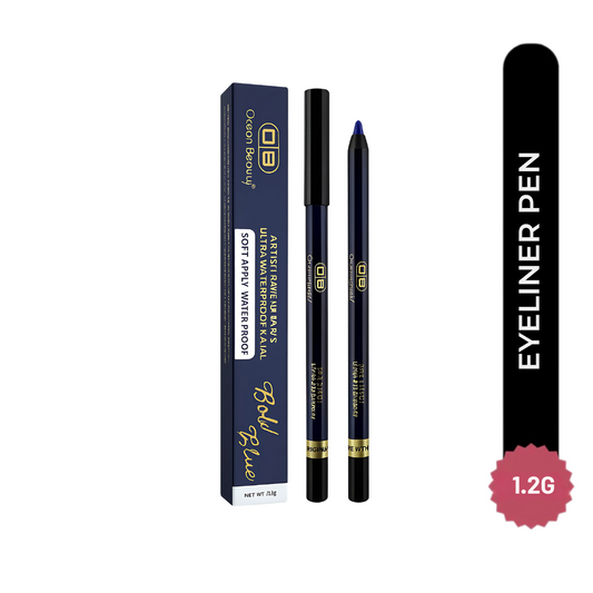 OCEAN BEAUTY Artist Makeup-Paris Ultra Waterproof Kajal With Bold Blue Color Long-lasting, 1.2g