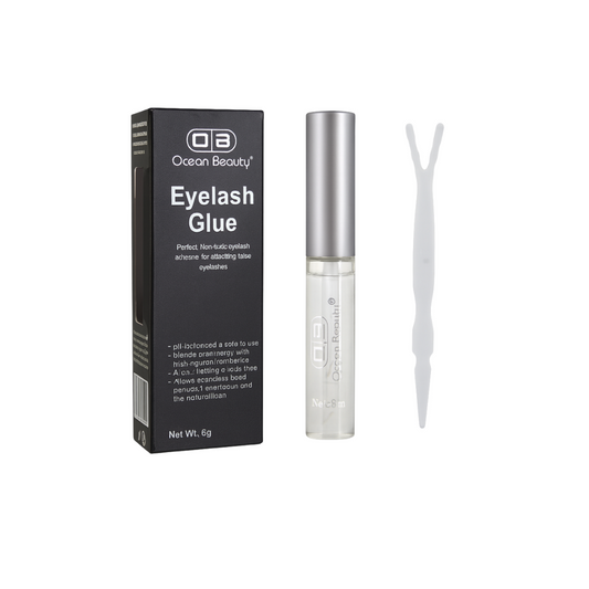 Ocean Beauty Professional Eyelash Adhesive Glue, 6ml, Black, White and Transparent, Waterproof (Transparent)