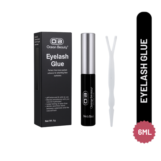 Ocean Beauty Professional Eyelash Adhesive Glue, 6ml, Black, White and Transparent, Waterproof (Black)