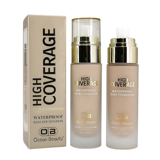 Ocean Beauty High Coverage Waterproof Base Foundation, 50ml, Nude Beige, (104)