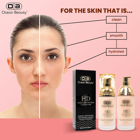 OCEAN BEAUTY- HD High Defintion Foundation For daliy use 50ML-101