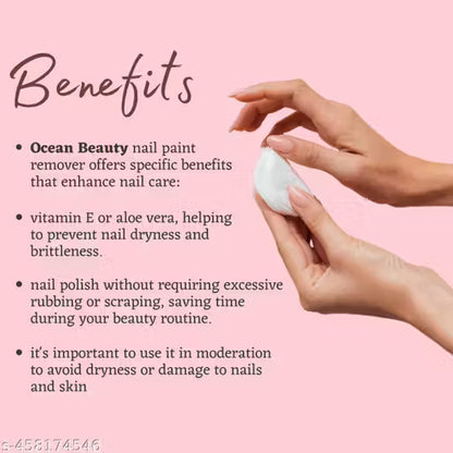 OB OCEAN BEAUTY NAIL POLISH REMOVER PAD (6 Pieces Set) 25 Tissue in 1 box